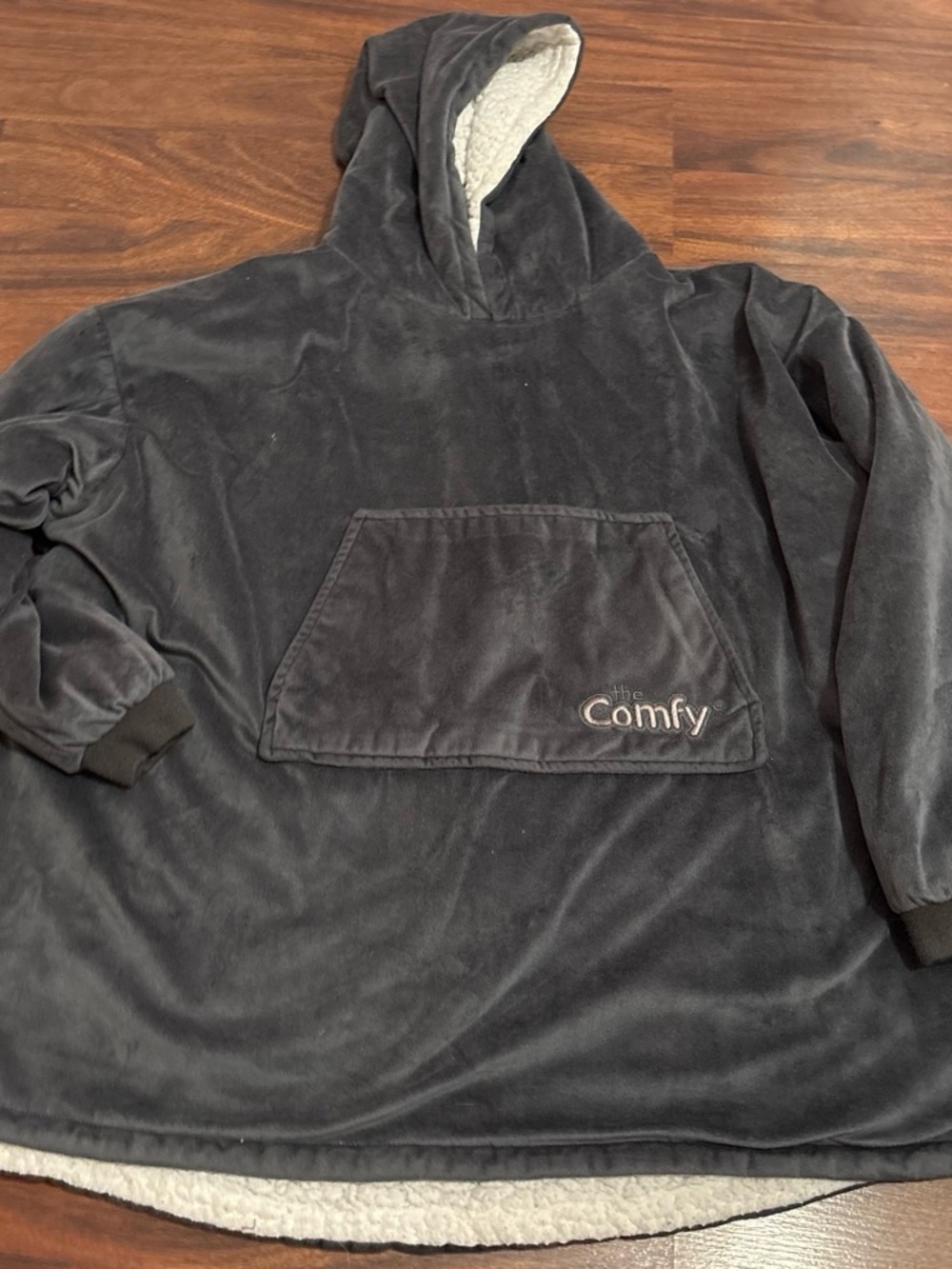 The Comfy Kids' Hooded Wearable Blanket - Charcoal Gray